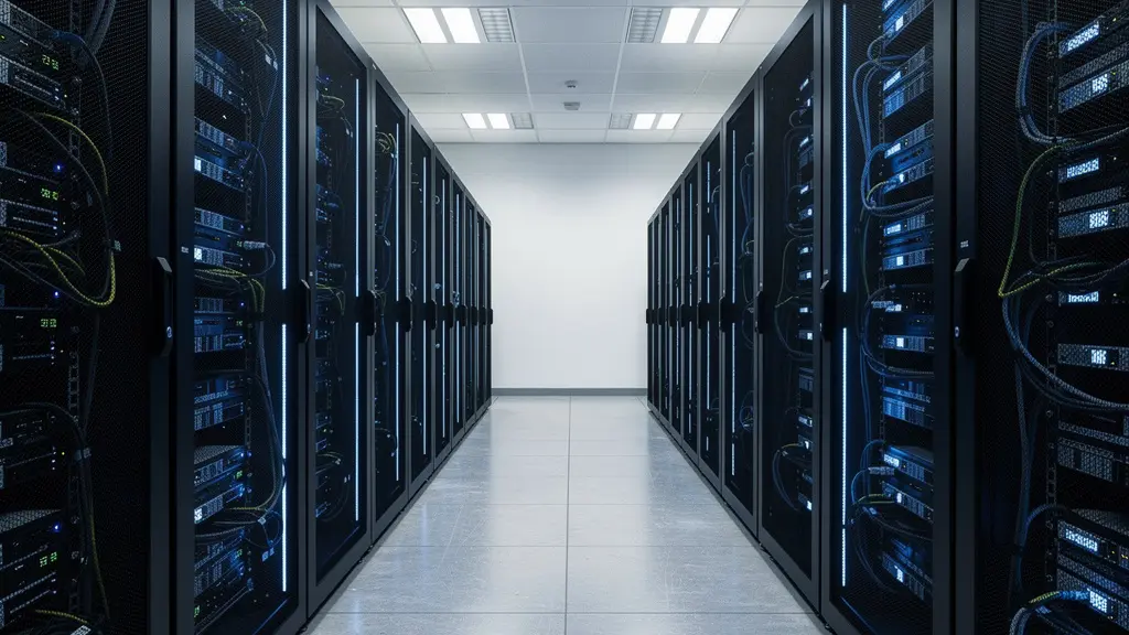 Infrastructure serveurs moderne dans un data center professionnel